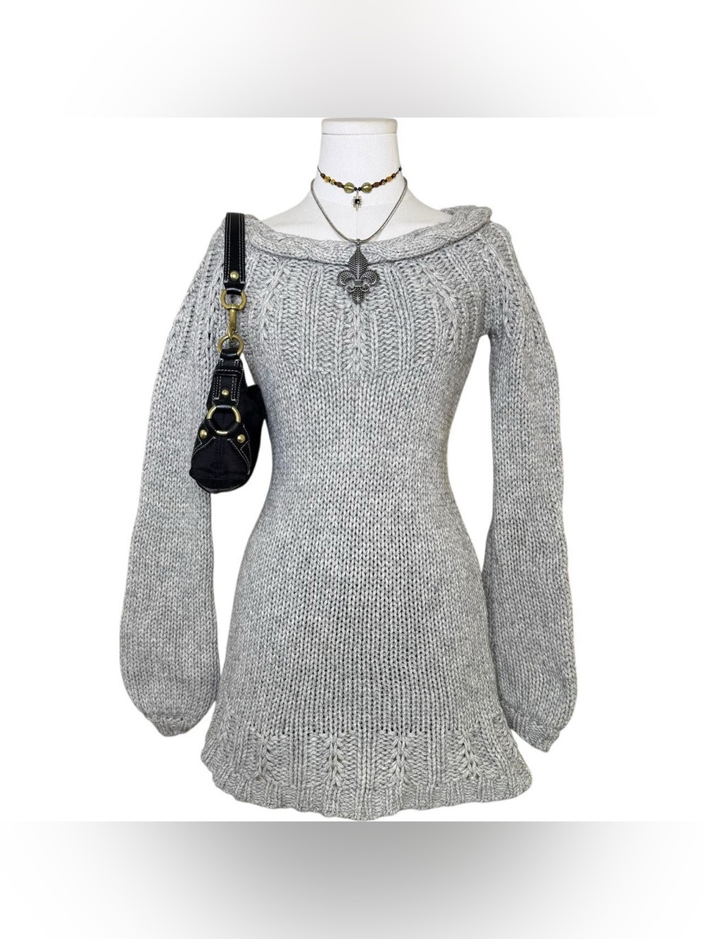 old navy gray knit tunic blouse